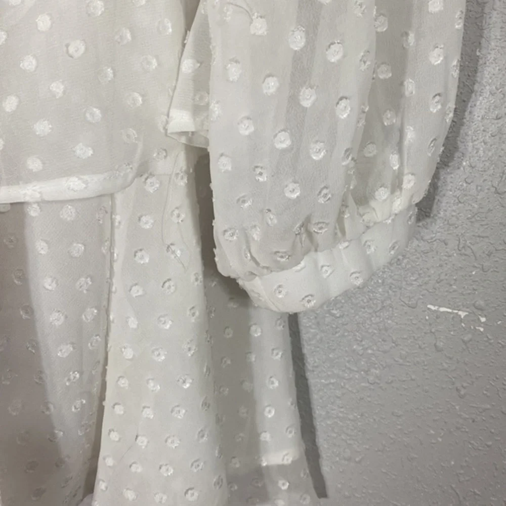 Princess Polly Lioness Legendary Lovers Belted Plunge White Tiered Dress XS RR15